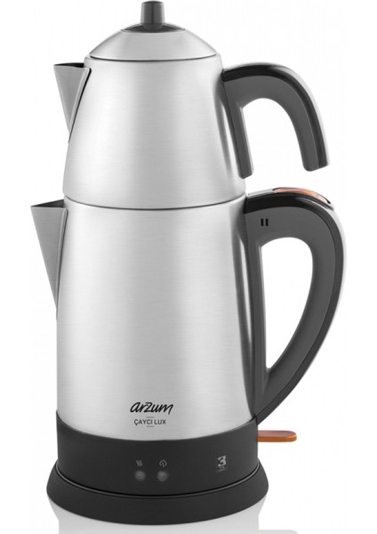 Paslanmaz Çelik Çay Makinesi, 1.8l Su Isıtıcı, 0.7l Demlik Kapasitesi