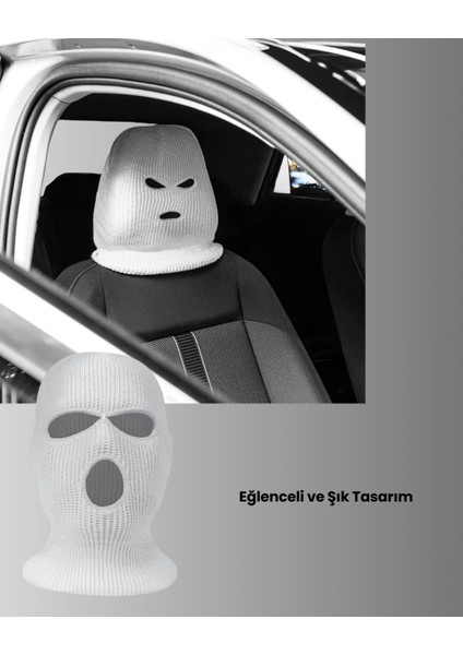 Msa-Shop Kışlık Araç Koltuk Başlık Koruyucu Komik Maske Tasarımlı modelleri