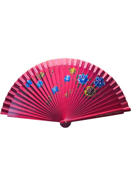 Bambu Çift Taraflı Çiçek Baskılı Yelpaze Karışık Renk modelleri