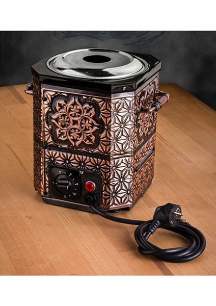 Nostaljik Elektrikli Bakır Çay Semaveri, Şık ve Kullanışlı Ev Dekoru.