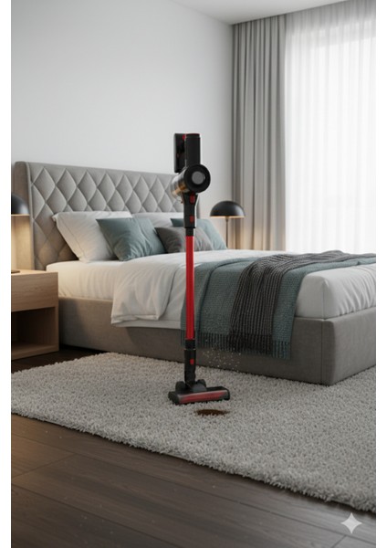 Kırmızı Dikey Elektrikli Süpürge, 350W, 23KPA, 2500MAH, 3 Hız, Kablosuz, Hafif fiyatları