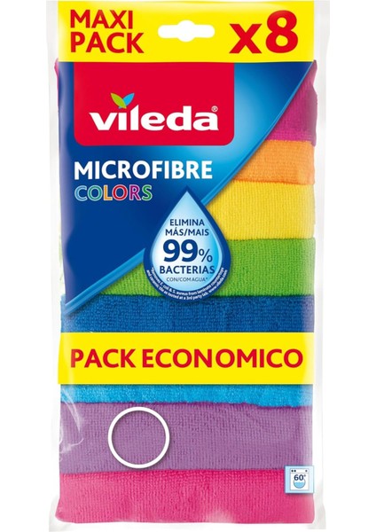 Renkli Mikrofiber Bez Seti, 8 Parça, Temizlik Için Mükemmel Seçim
