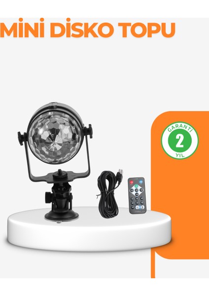 Zeroshop 3 Renk 7 Mod Döner Disko Topu Işık