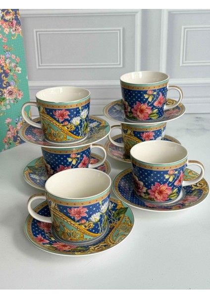 Çay Fincanı Floral 6 Kişilik 12 Parça