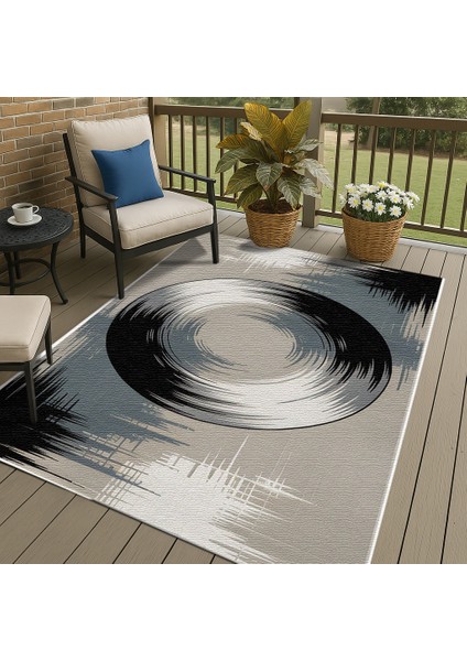 Gri ve Siyah Dijital Baskılı Halı – Çocuk Odası ve Antre Için modelleri