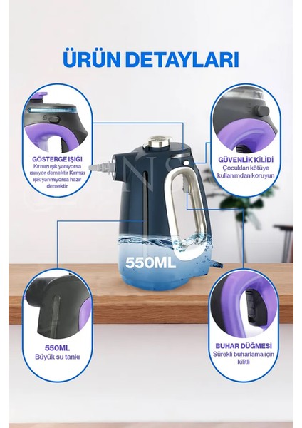 1350W 550ML Buharlı Temizleyici Mutfak Fayans Ocak Derz Çok Amaçlı Temizleme fırsatları