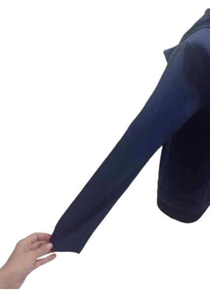 Lacivert Kapüşonlu Iki Iplik Sweatshirt modelleri