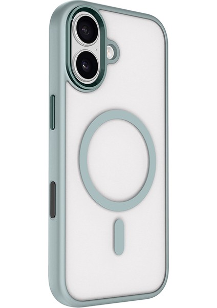 iPhone 17 Kılıf Wireless Şarj Özellikli Zore Krom M-Safe Silikon Kapak - Turuncu
