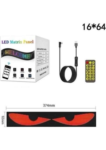 Msa-Shop LED Matrix Panel Rgb Ekran Kumandalı 16X64 Araç Camına Uygun modelleri