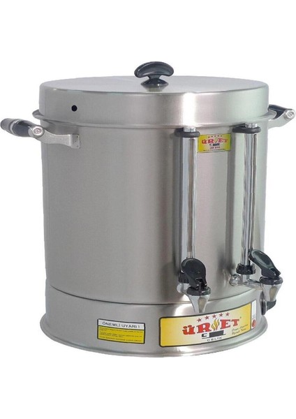 22L Çelik Çay Makinesi, Metal Musluk, 250 Bardak Kapasiteli, Dayanıklı ve Pratik Kullanım