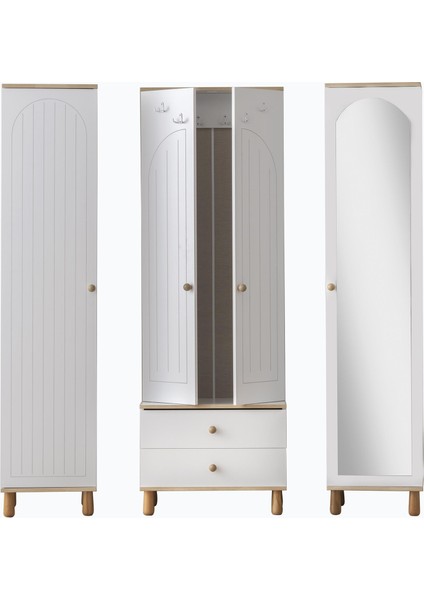 Dejavu Asklıklı Çekmeceli Ayakkabılık Portmanto 160X40X204CM fırsatları