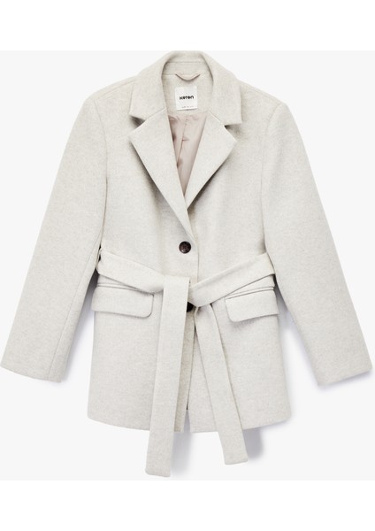 Kuşak Detaylı Uzun Kollu Cepli Kaşe Kaban modelleri