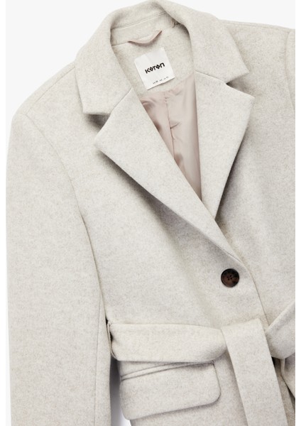 Kuşak Detaylı Uzun Kollu Cepli Kaşe Kaban indirimleri