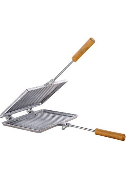 Gri Alüminyum Ocak Üstü Tost Makinesi, Şık ve Pratik Kullanım Için Ideal