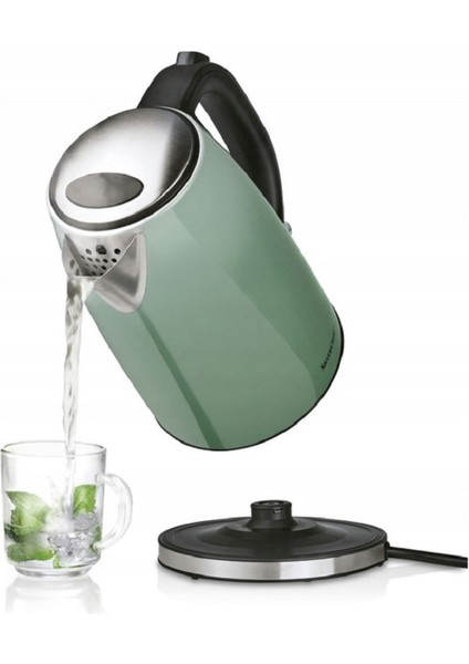 1.7l Paslanmaz Çelik Elektrikli Su Isıtıcı, 3100W, Yeşil Renk