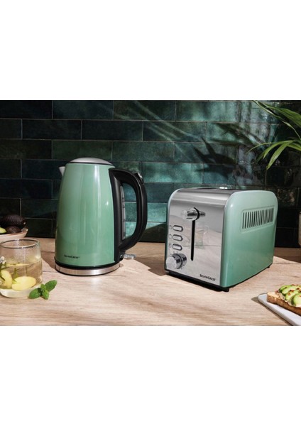 1.7l Paslanmaz Çelik Elektrikli Su Isıtıcı, 3100W, Yeşil Renk