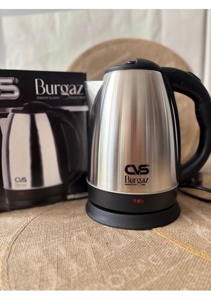 Burgaz Çelik Inox Elektrikli Su Isıtıcı 1,8 L, Dayanıklı ve Şık Tasarım