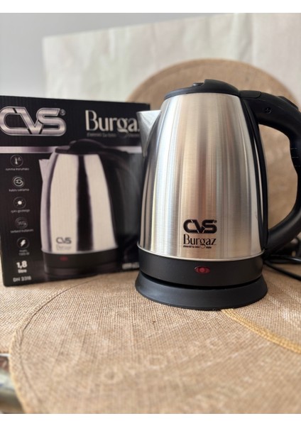Burgaz Çelik Inox Elektrikli Su Isıtıcı 1,8 L, Dayanıklı ve Şık Tasarım fiyatları