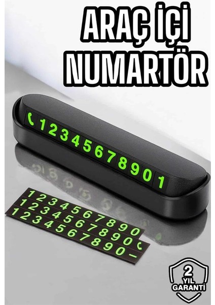 Zeroshop Araba Park Numaratörü Araç Içi Numaralık Değiştirilebilir Çevirmeli Mini fiyatları