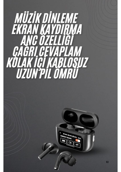 Zeroshop Kulak Içi Bluetooth Kulaklık Ekranlı Müzik Dinleme Çağrı Cevaplama Siyah fiyatları