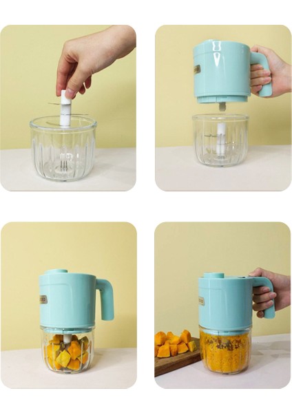 Şarjlı 5'in1 Çok Amaçlı Mikser Blender 300ML Yeşil modelleri