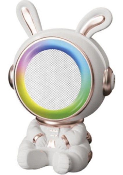 Taşınabilir Rgb Işılı Sevimli Figürlü Mikrofonlu Karaoke Bluetooth Hoparlör Krem fiyatları