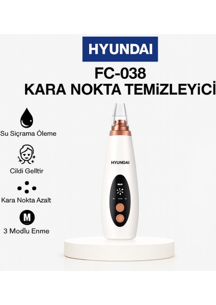 FC-038 Vakumlu Siyah Nokta Temizleyici 3 Modlu Emiş Gücü Cilt Gözenek Temizleyici