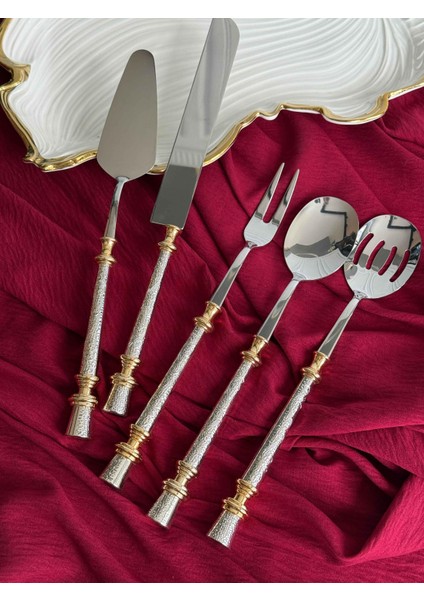 Leydi Gümüş Servis Kaşık Seti 5'li