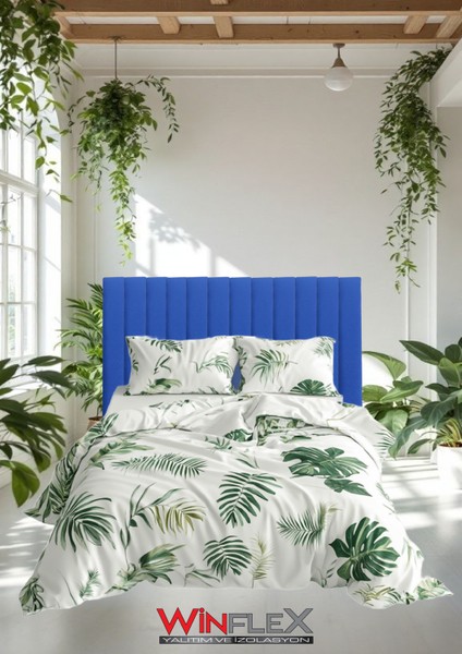 Dikey Akustik Kumaş Kaplı Panel 12 Adet- Mavi RENK(10X100CM)