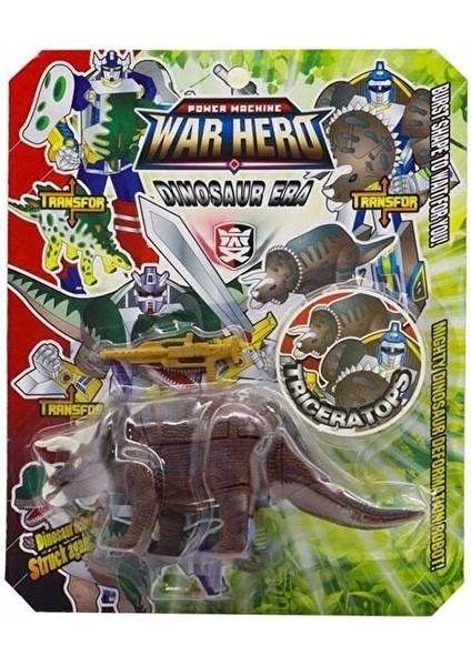 Robota Dönüşen Savaşçı Dinozor Triceratops modelleri
