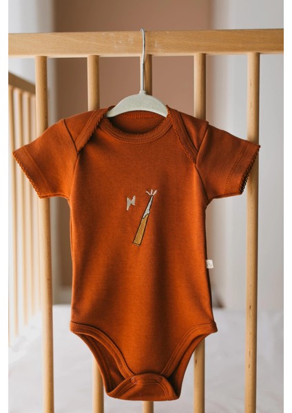 Premium %100 Pamuklu Çıt Çıtlı Nakışlı Bebek Zıbın Body 2li Set Takım