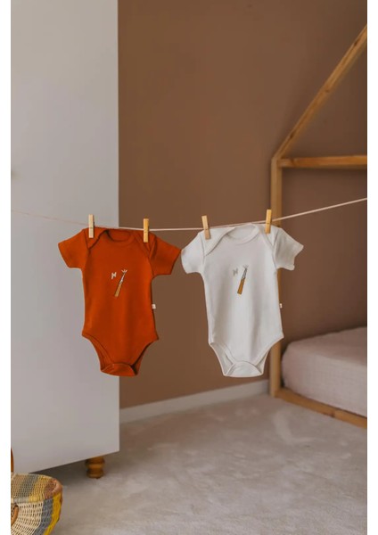Premium %100 Pamuklu Çıt Çıtlı Nakışlı Bebek Zıbın Body 2li Set Takım indirimleri