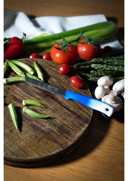 Mavi Ebruli Ava Sebze Bıçağı – Paslanmaz Alman Çeliği, Ergonomik Sap, 22 cm (Tekli) fiyatları