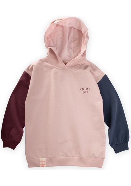 Multicolor Sweatshirt 5-12 Yaş Pudra