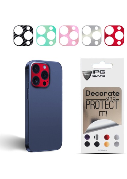 iPhone 16 Pro Max Arka Kamera Dekoratif Sticker Koruyucu Set – 5 Renk, Çizilmeye Dayanıklı Kamera Koruyucu