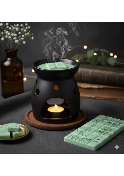 Tealight Hediyeli Buhurdanlık Koku Tableti %100SOYAWAX Melts Buhurdanlık Mumu,buhurdanlık Kokulu Mum