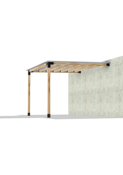 2 x 2.4 Metre Sundurma Pergole Braket Seti 2 Ana Direkli Trapez Sac Gölgelikli fırsatları