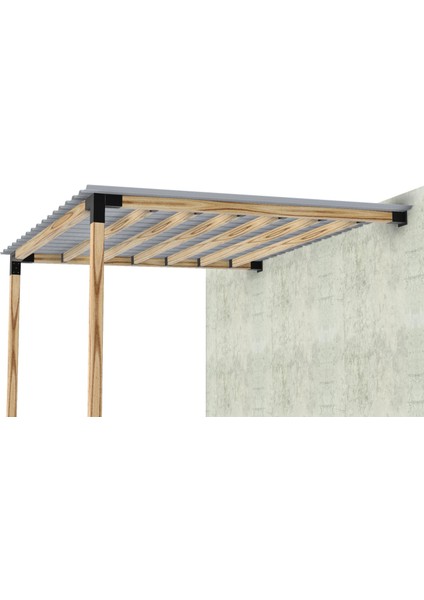 2 x 2.4 Metre Sundurma Pergole Braket Seti 2 Ana Direkli Trapez Sac Gölgelikli indirimleri