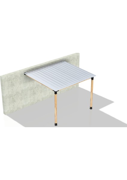 2 x 2.4 Metre Sundurma Pergole Braket Seti 2 Ana Direkli Trapez Sac Gölgelikli