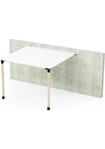 2 x 2.4 Metre Sundurma Pergole Braket Seti 2 Ana Direkli Trapez Sac Gölgelikli