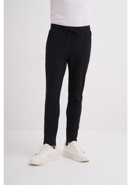 Siyah Erkek Regular Fit Dikey Şeritli Süprem Eşofman Altı modelleri