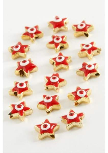 Msa-Shop Yıldız Mineli Bileklik ve Kolye Ucu Aparatı 1 Adet-Kırmızı