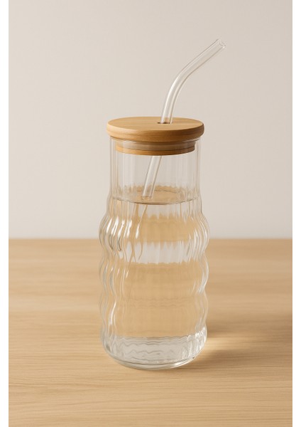 Bambu Kapaklı Motivasyon Cam Bardak / Suluk, 900 Ml, Pipet Hediyeli fiyatları