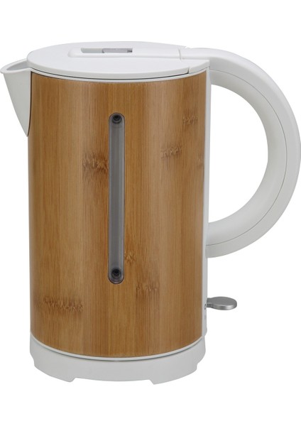 Beyaz Bambu Kettle, Şık ve Dayanıklı Mutfak Gereci, Doğal Tasarım.