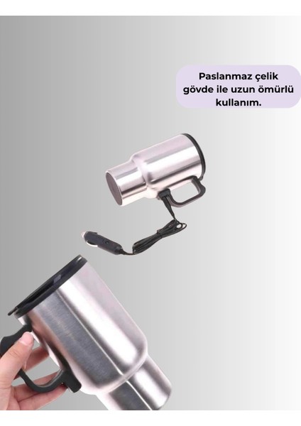Araç Içi Paslanmaz Çelik Isıtıcı Termos Bardak 12V Çakmak Girişli fiyatları