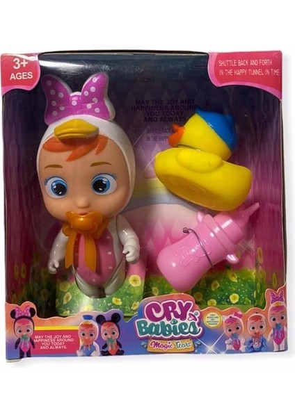 Cry Babies Ördekli Emzikli ve Biberonlu Ağlayan Bebeğim