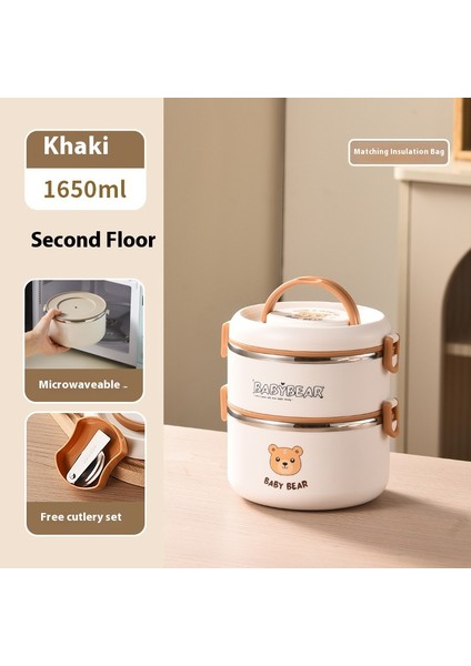 Yalıtımlı Çok Katmanlı Kapaklı Yuvarlak Bento Kutusu (Yurt Dışından)