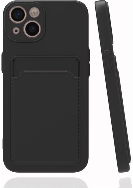 Apple iPhone 13 Kılıf Kamera Korumalı Kartlıklı Cüzdanlı Kırmızı Tuşlu Siyah Silikon Kapak modelleri