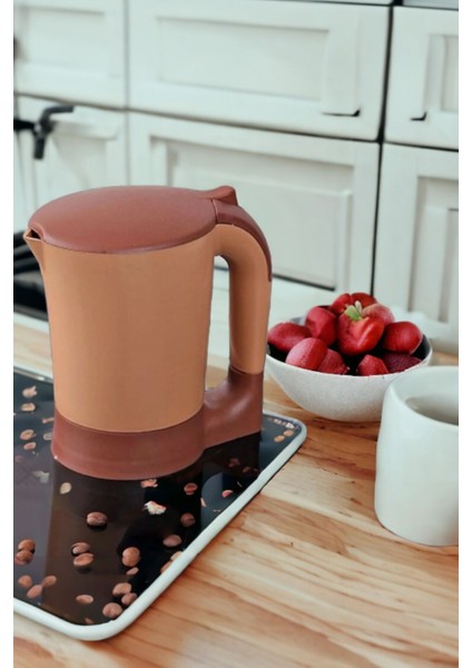 900 ml Elektrikli Su Isıtıcı, Kaşıklı, Bej, Çay ve Kahve Için Ideal