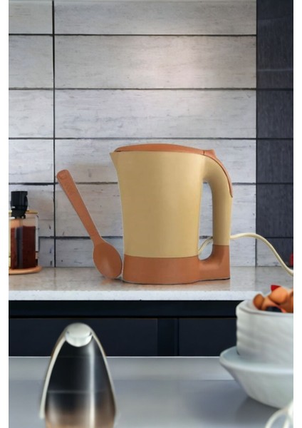 900 ml Elektrikli Su Isıtıcı, Kaşıklı, Bej, Çay ve Kahve Için Ideal fırsatları